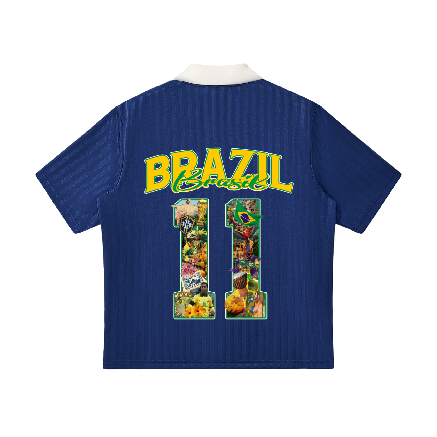 Brazil World Tour cultural soccer jersey navy blue — SAFARWEAR World Cup 2026