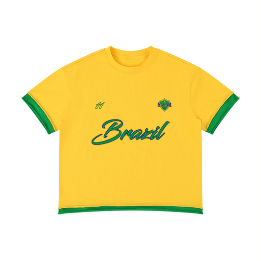 Brazil World Tour oversized graphic tee back — SAFARWEAR diaspora streetwear