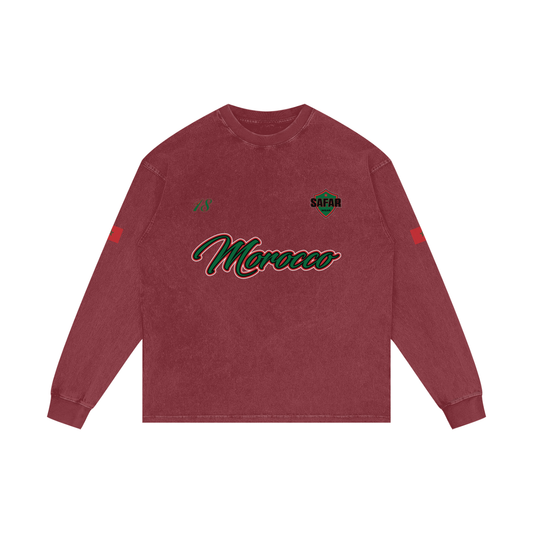 Atlas Lions Morocco Heritage Long Sleeve Tee front — SAFARWEAR cultural streetwear