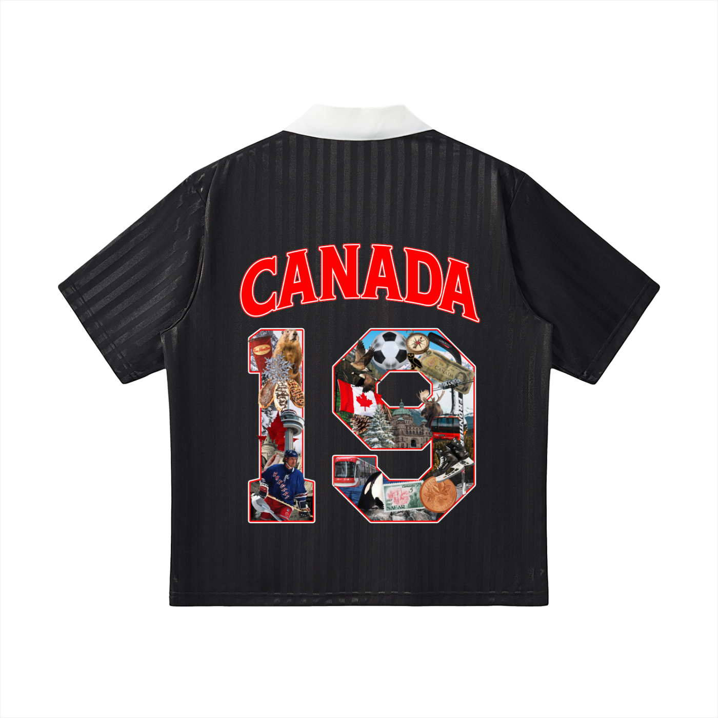 Canada World Tour cultural soccer jersey black with white — SAFARWEAR World Cup 2026