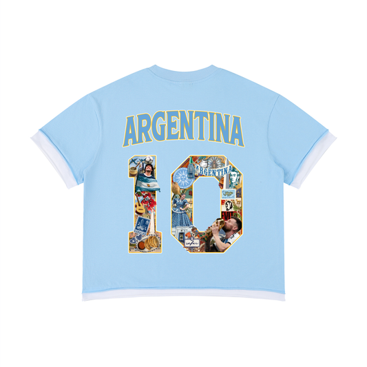 Argentina Campeones World Tour Graphic Tee front — SAFARWEAR cultural streetwear