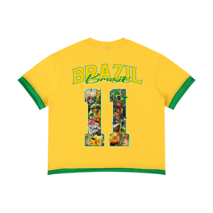 Brazil Jogo Bonito World Tour Graphic Tee front — SAFARWEAR cultural streetwear