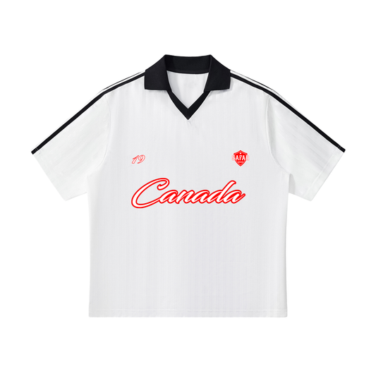 Canada True North World Tour Soccer Jersey back with cultural collage — SAFARWEAR