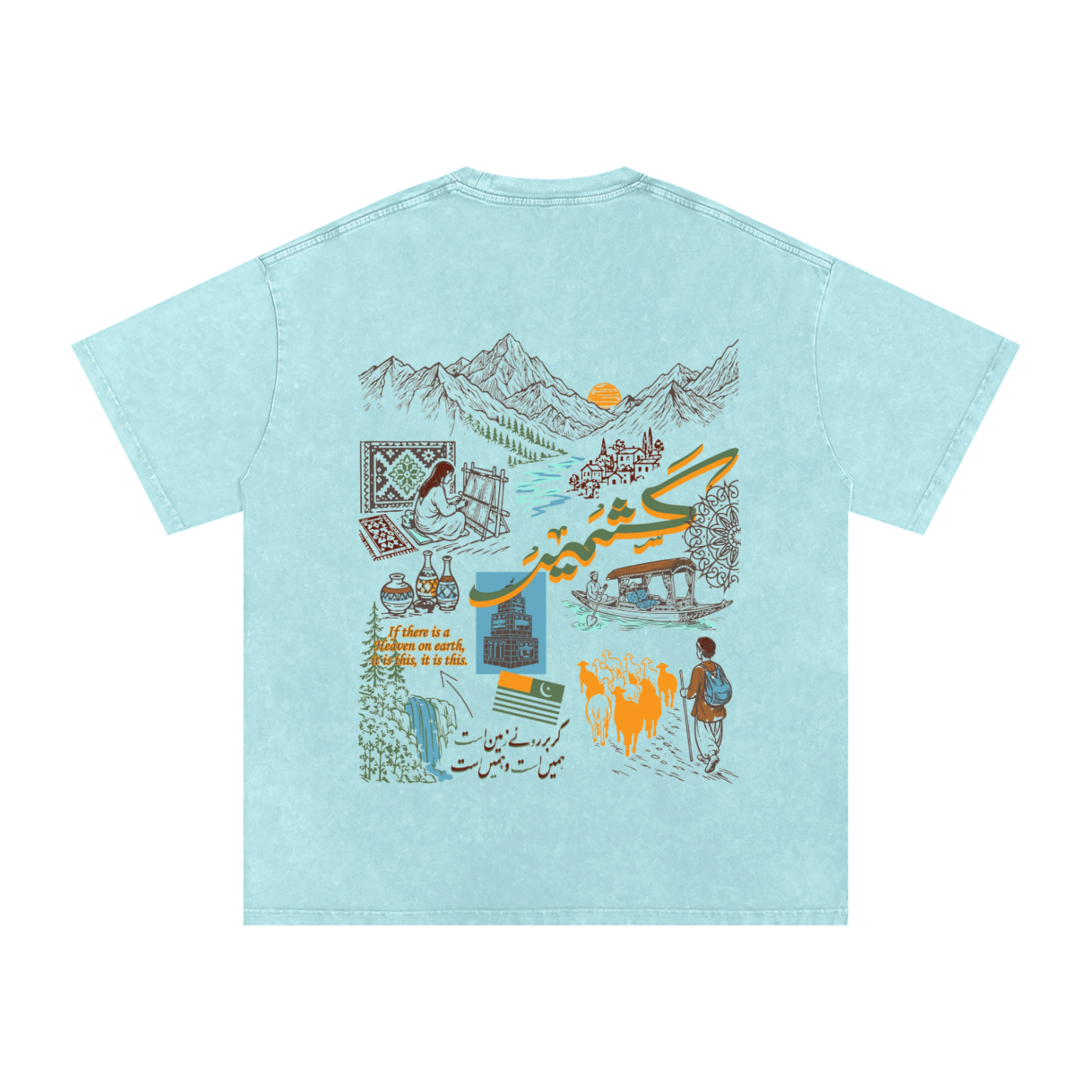 Kashmir,HeritageTee,Culture,Urdu,Vintage,SAFARWEAR,Pakistan,southasian,Unisex,shopping,sale,USA,Tiktok,India,NorthernArea