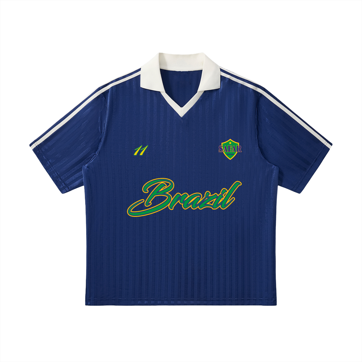 Brazil World Tour cultural soccer jersey yellow with black — SAFARWEAR World Cup 2026
