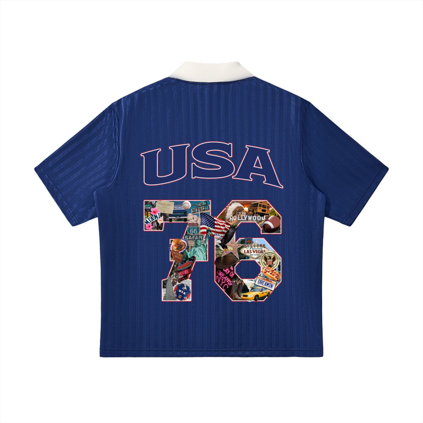 USA Home Crowd World Tour Soccer Jersey front — SAFARWEAR cultural collage design
