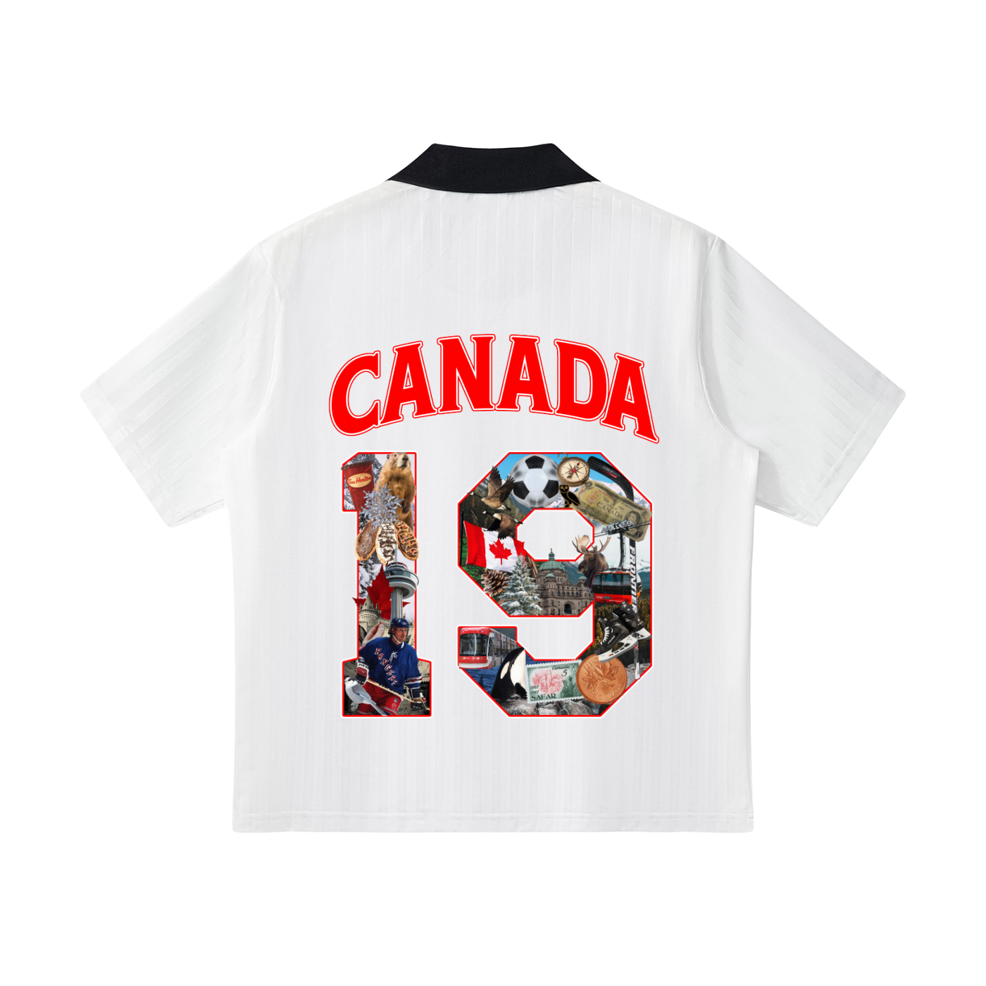 Canada True North World Tour Soccer Jersey front — SAFARWEAR cultural collage design