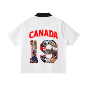 Canada True North World Tour Soccer Jersey front — SAFARWEAR cultural collage design