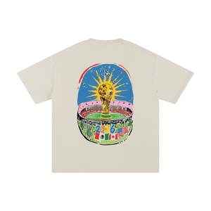 SAFARWEAR World Cup 2026 World Tour cultural graphic tee flat lay