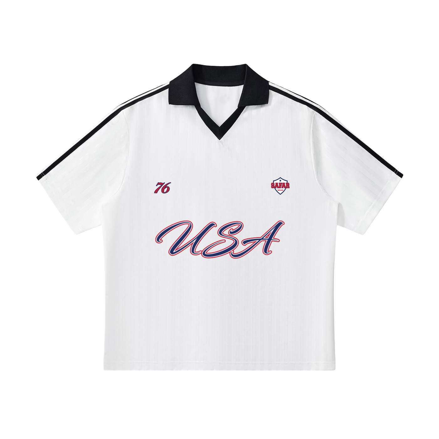 USA World Tour cultural soccer jersey navy blue with white — SAFARWEAR World Cup 2026