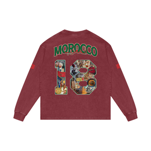Atlas Lions Morocco Heritage Long Sleeve Tee back — SAFARWEAR diaspora streetwear