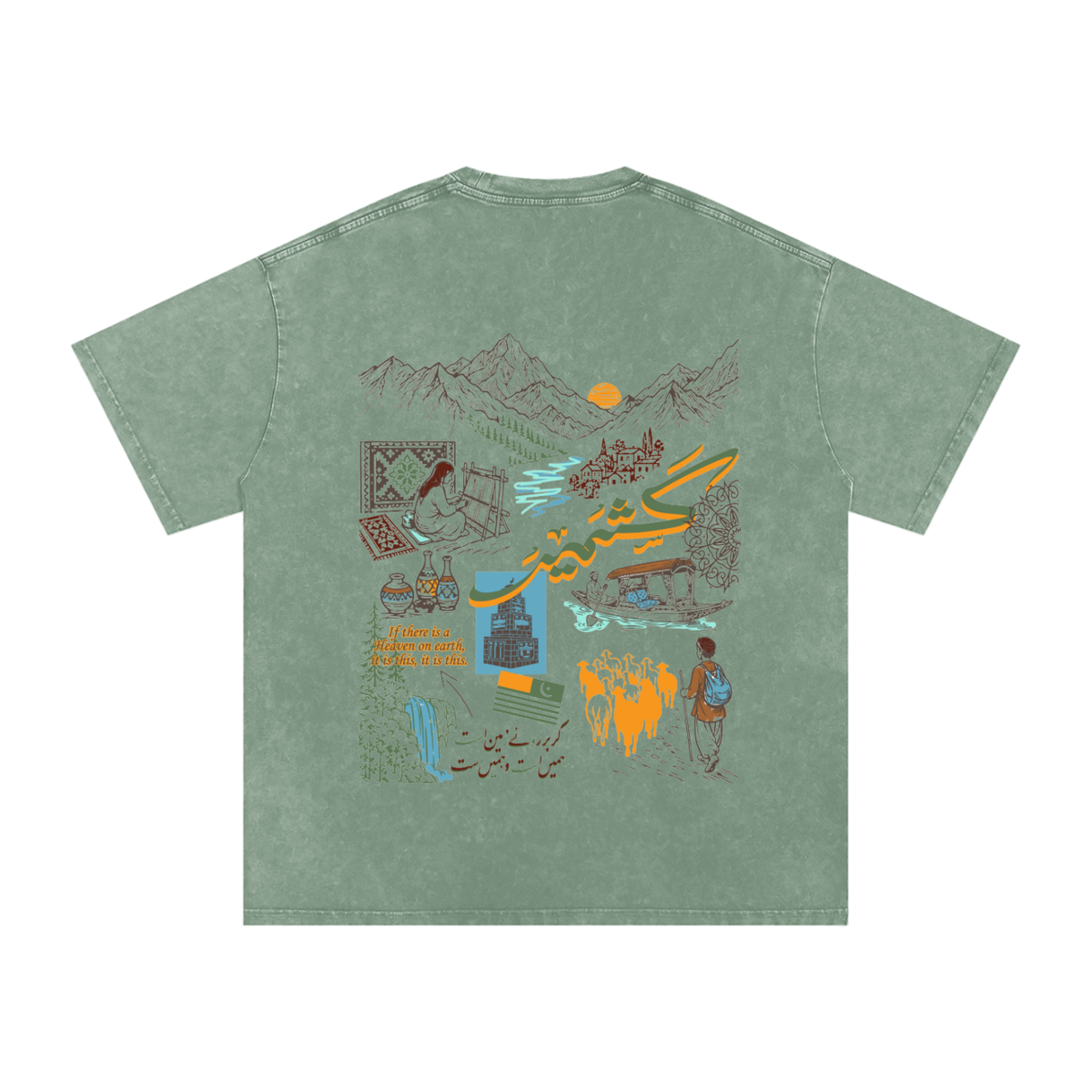 Kashmir,HeritageTee,Culture,Urdu,Vintage,SAFARWEAR,Pakistan,southasian,Unisex,shopping,sale,USA,Tiktok,India,NorthernArea