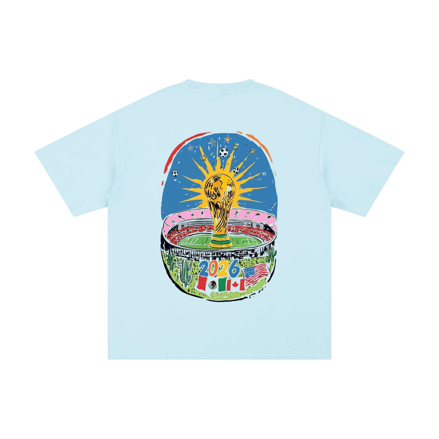 The World Tour SAFAR World Cup 2026 Tee — light blue colorway back | SAFARWEAR