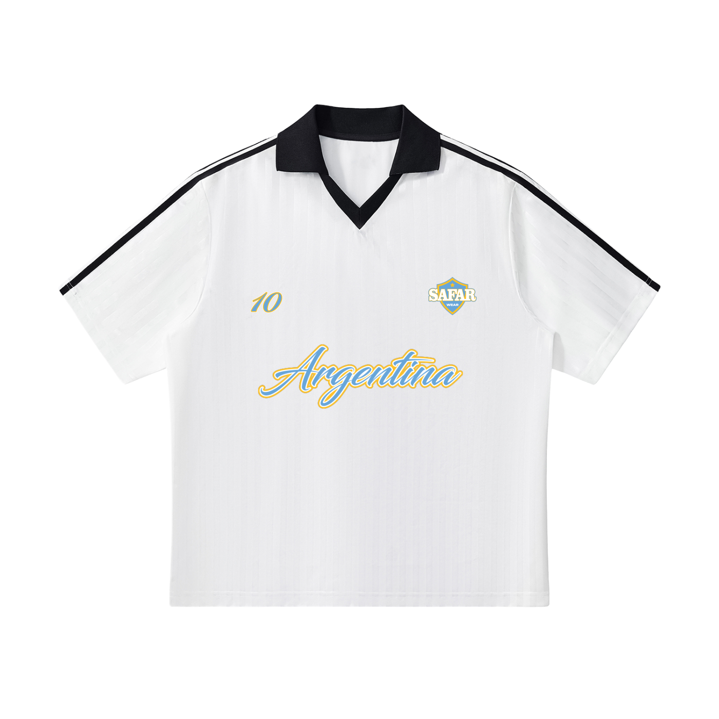 Argentina Campeones World Tour Soccer Jersey back with cultural collage — SAFARWEAR