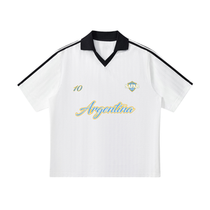 Argentina Campeones World Tour Soccer Jersey back with cultural collage — SAFARWEAR