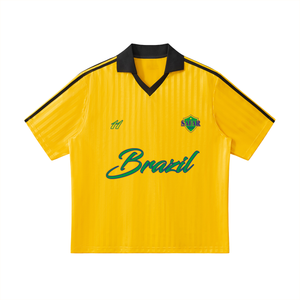Brazil Jogo Bonito World Tour Soccer Jersey back with cultural collage — SAFARWEAR