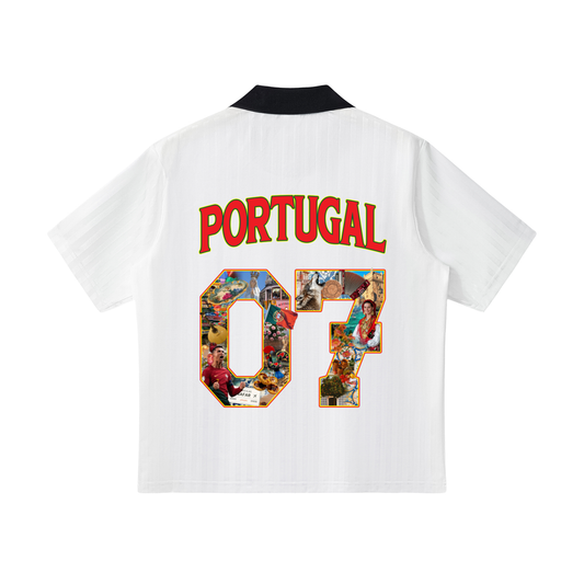 Portugal O Sete World Tour Soccer Jersey front — SAFARWEAR cultural collage design